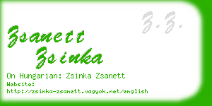 zsanett zsinka business card